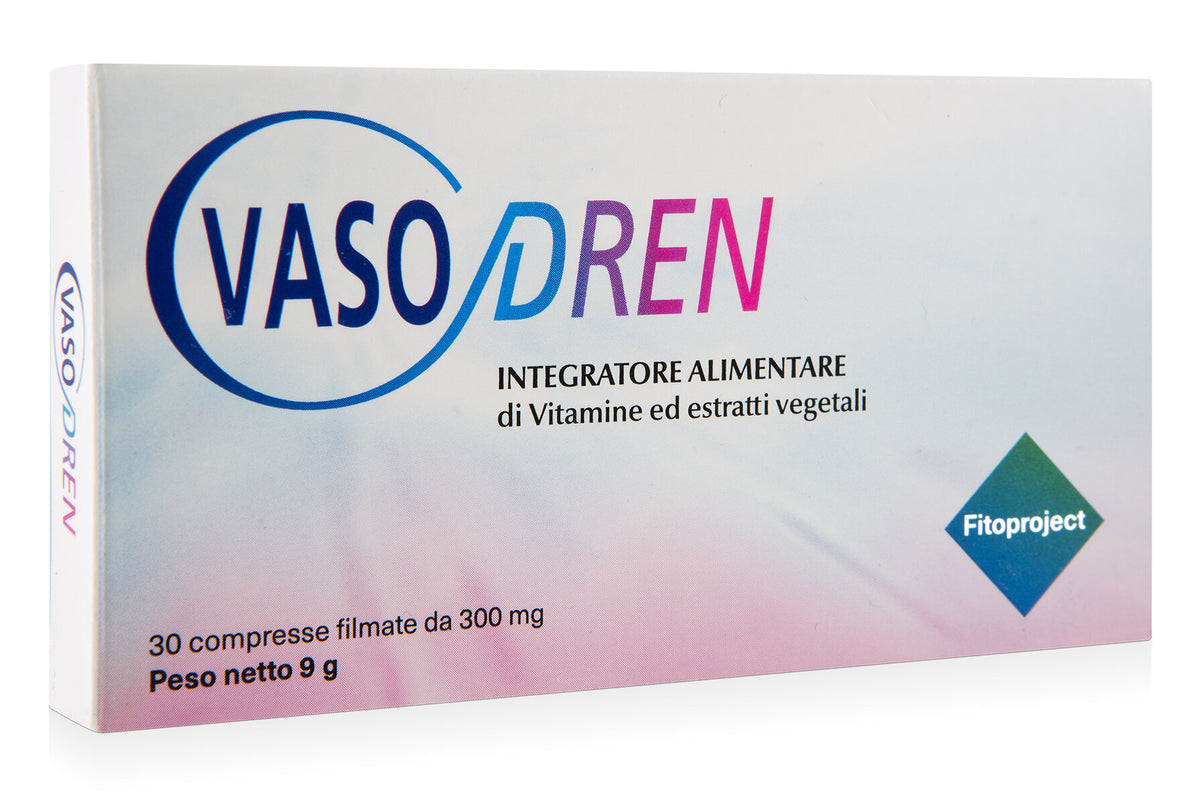 Vasodren per la funzionalità del microcircolo e il drenaggio dei liquidi corporei 30 compresse-2