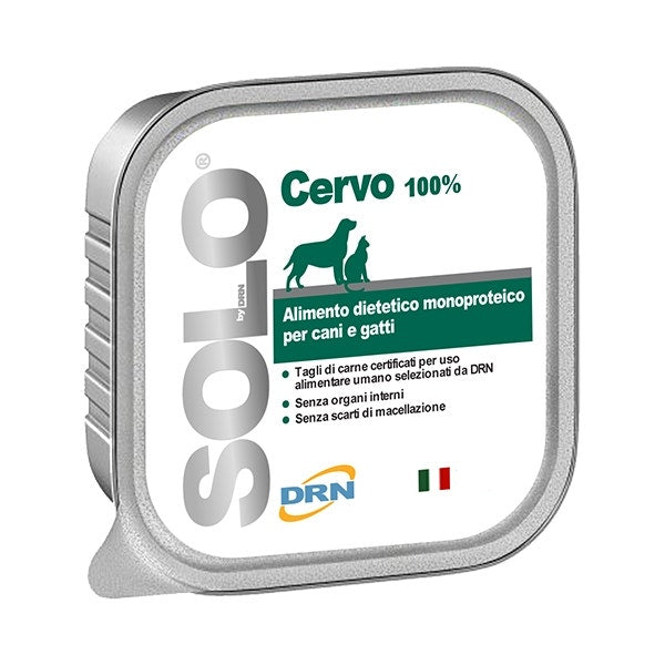 Drn Solo Cervo Alimento Dietetico Monoproteico Umido Per Cani/Gatti 100g-1