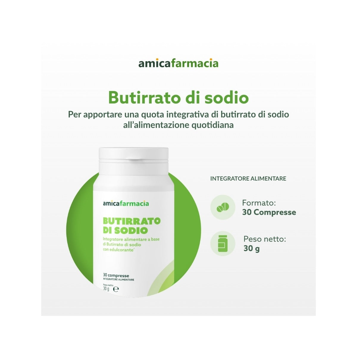 Amicafarmacia Butirrato di Sodio Integratore 30 Compresse-5