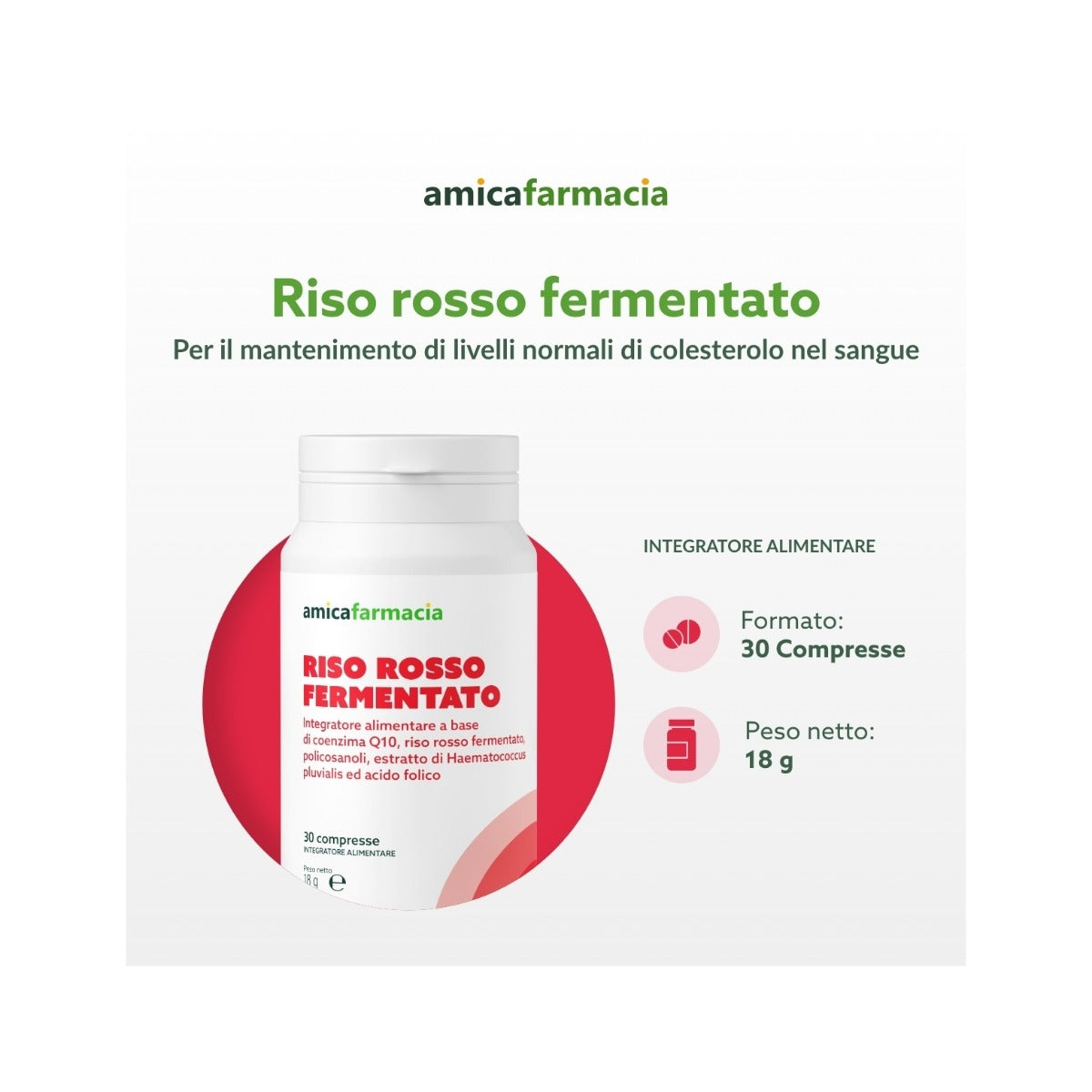 Amicafarmacia Riso Rosso Fermentato integratore 30 compresse-5