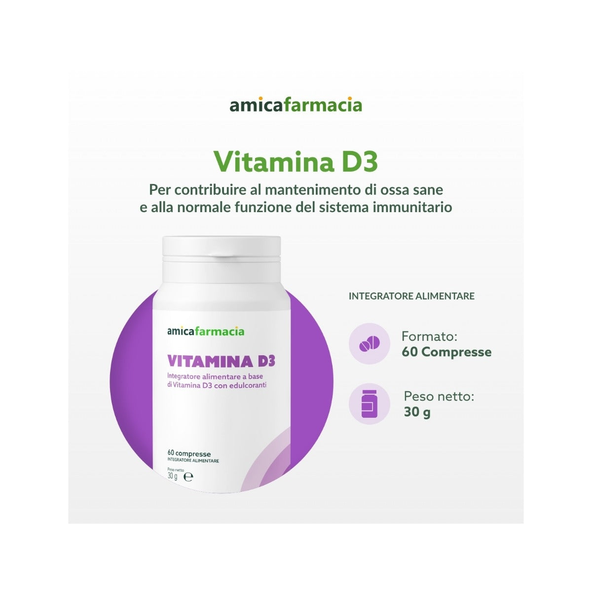 Amicafarmacia Vitamina D3 Integratore 60 Compresse-5