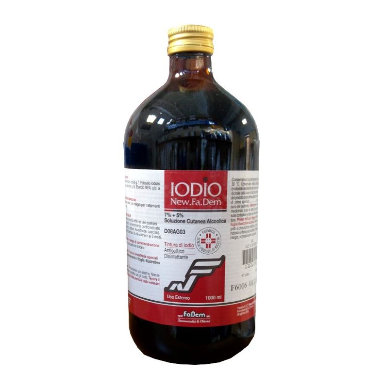 Iodio Soluzione Alcoolica Cutanea I 7%/5% da 1000ml-1