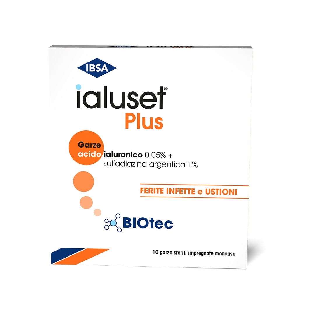 Ialuset Plus Garza per ferite infette e ustioni  10x10 10 pezzi-0