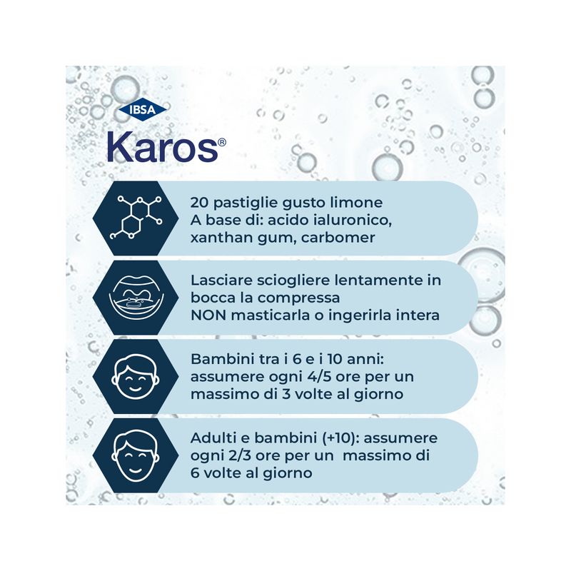Karos Gola benessere delle vie respiratorie 20 pastiglie gusto Limone-4