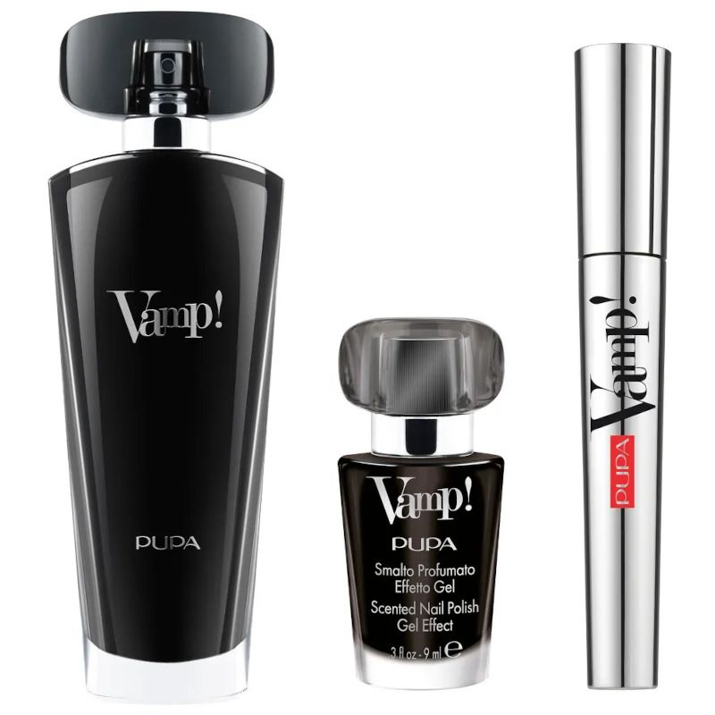 Pupa Kit Vamp Black Eau De Parfum 50ml+Mascara 9ml+Smalto Profumato Effetto Gel 9ml-1