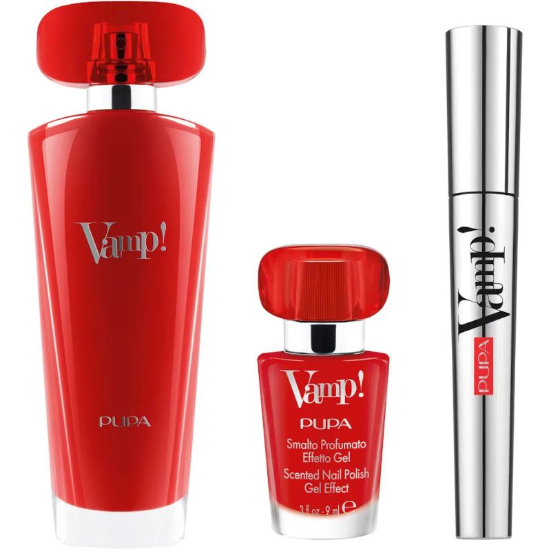 Pupa Kit Vamp Red Eau De Parfum 50 ml+Mascara 9ml+Smalto Profumato Effetto Gel 9ml-1