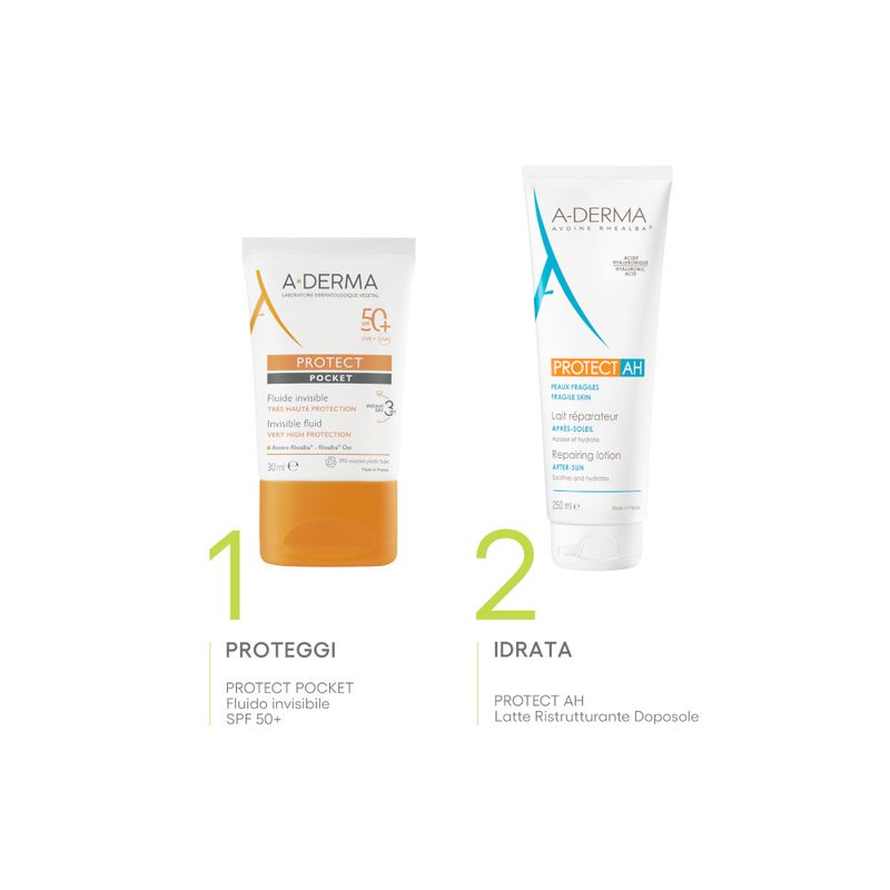Aderma Protect Pocket Fluido Invisibile Solare Viso 30ml SPF50+-4