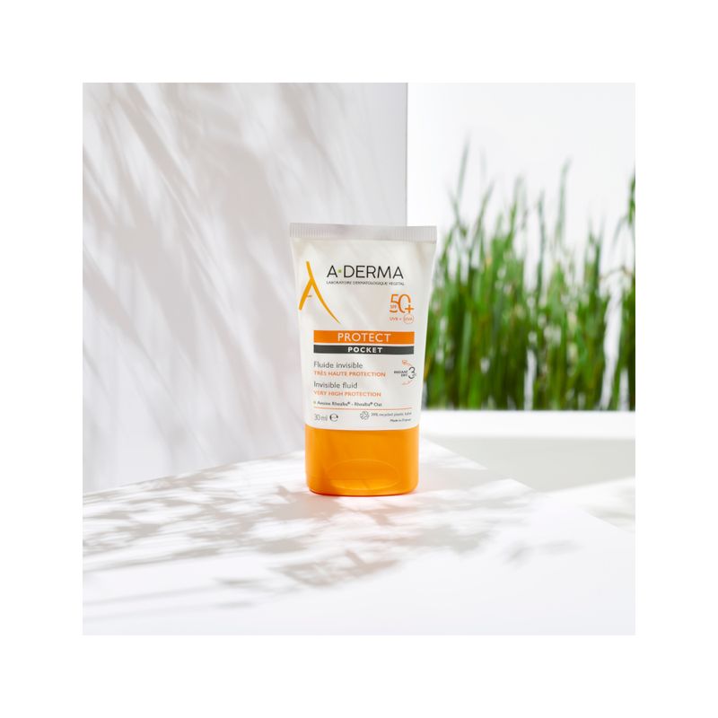 Aderma Protect Pocket Fluido Invisibile Solare Viso 30ml SPF50+-5