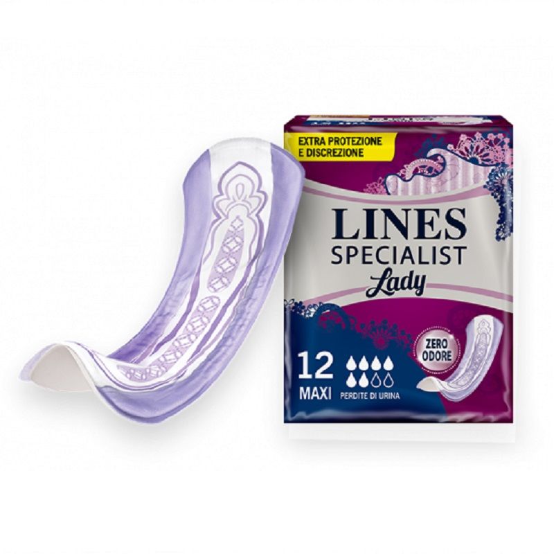 Lines Specialist Maxi assorbente sagomato perdite di urina leggere per donna 12 pezzi-1