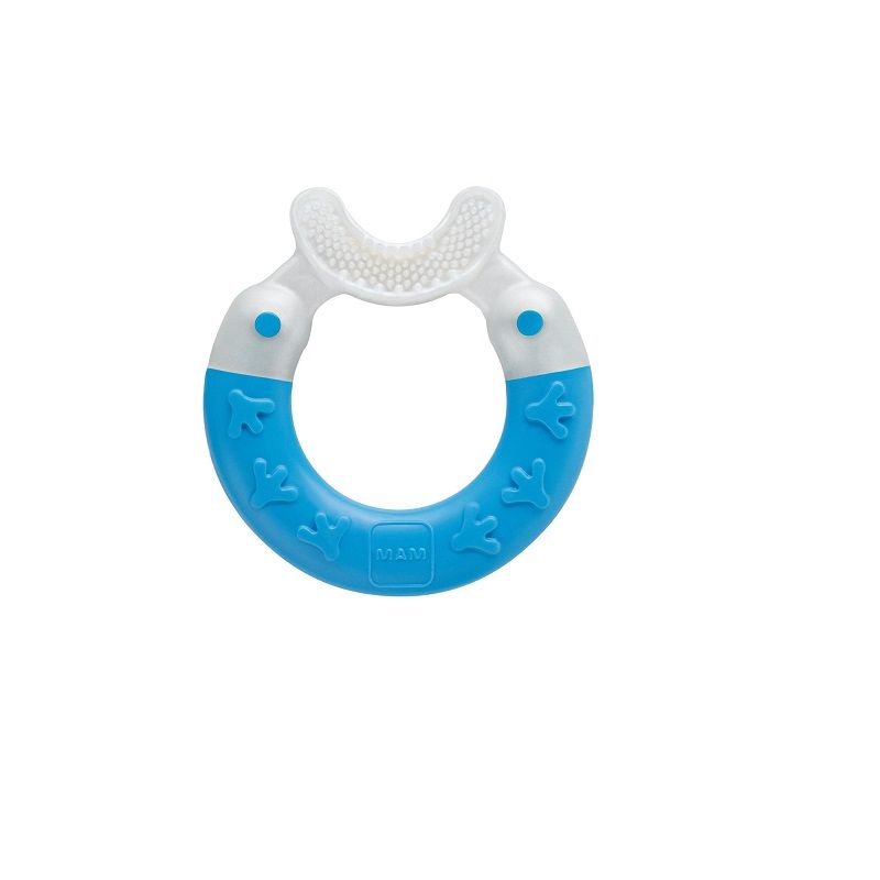 Mam Bite&Brush Dentaruolo per la pulizia dei denti colore azzurro 3+ mesi-1