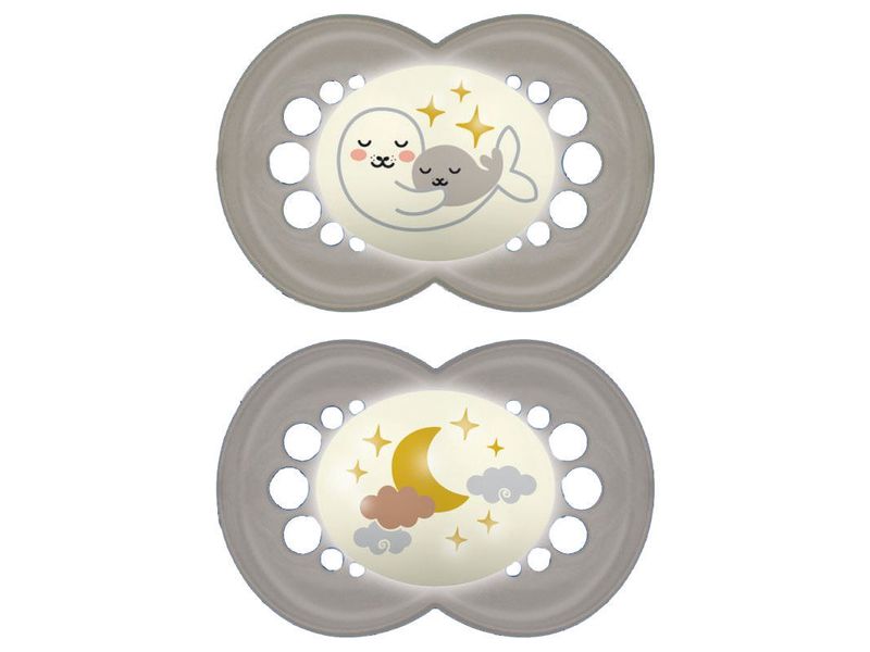 Mam Night Succhietto 6Mesi+ Silicone Doppio Neutro-1