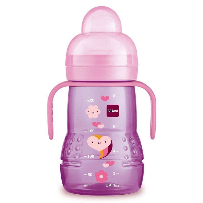 Mam Trainer biberon e tazza colore rosa 4+ mesi 220ml-1