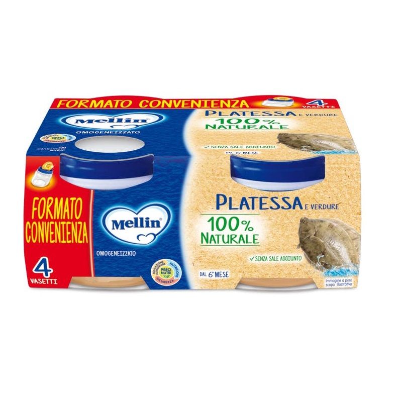 Mellin Omogeneizzato Platessa 6M+ 4x80g-1