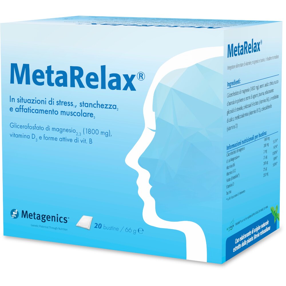 Metarelax Integratore Magnesio, Vitamine e Taurina 20 bustine-2