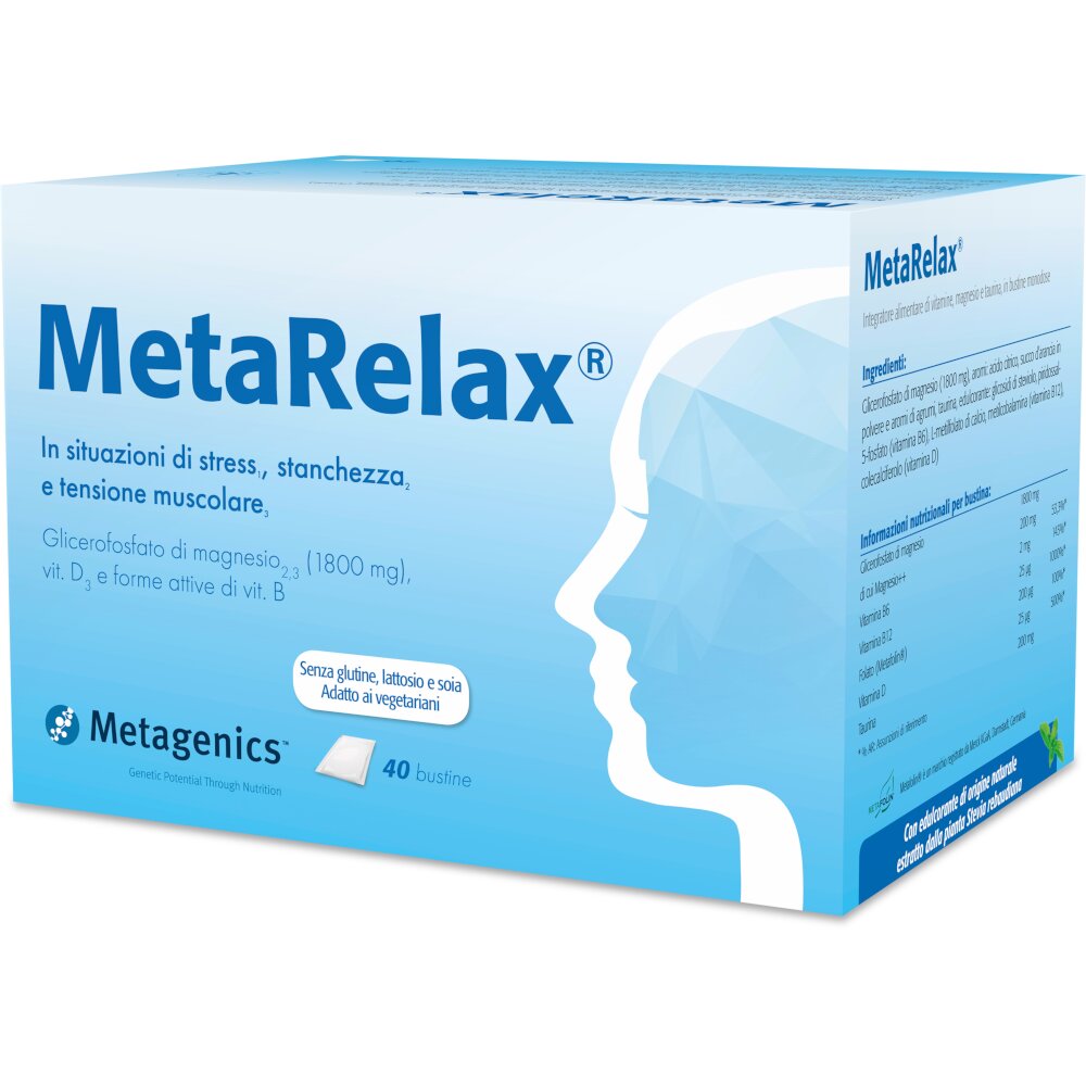 Metarelax Integratore Magnesio, Vitamine e Taurina 40 bustine-2