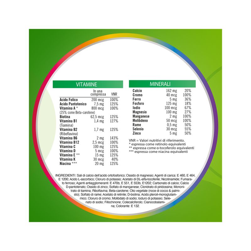 Multicentrum Adulti Integratore Alimentare Multivitaminico Vitamina C B D3 Calcio Ferro Zinco 30 Cpr-8