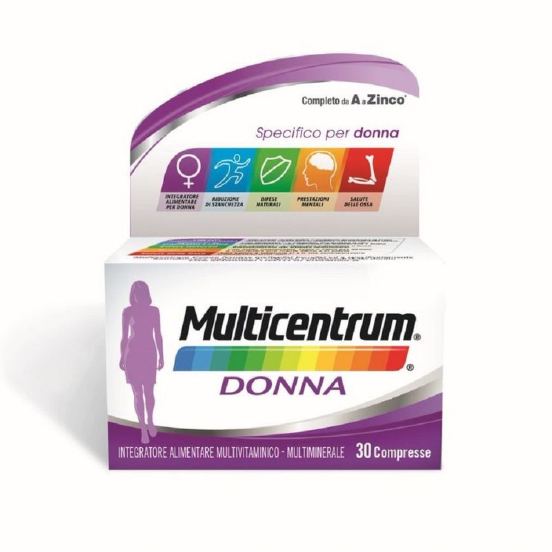 Multicentrum Donna Integratore Alimentare Multivitaminico Vitamina D Calcio Ferro Acido Folico 30Cpr-9