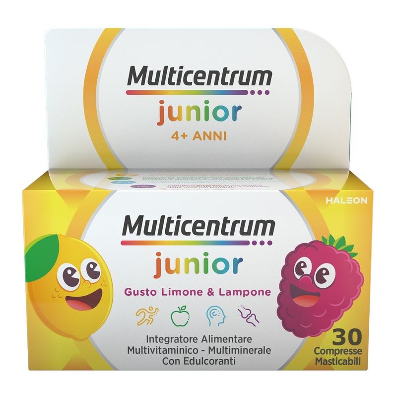 Multicentrum Junior Integratore Alimentare Vitamine Bambini 4+ Vitamina D3 Vitamina C Ferro 30 Cpr-1