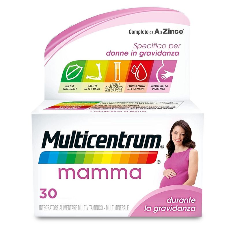 Multicentrum Mamma Integratore Alimentare Multivitaminico Gravidanza Acido Folico D3 Calcio 30 Cpr-9