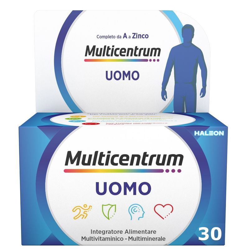 Multicentrum Uomo Integratore Alimentare Multivitaminico Vitamina B D3 A Calcio Magnesio 30 Cpr-1