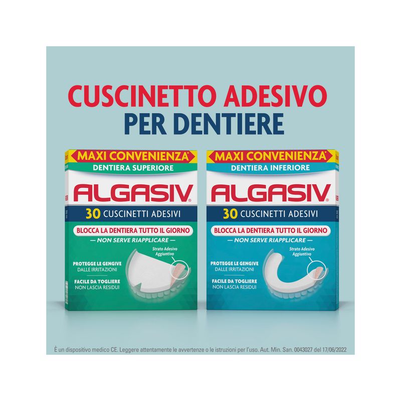 Algasiv Cuscinetti Adesivi Per Dentiera Superiore Tenuta Forte Tutto Il Giorno 30 Pezzi-5