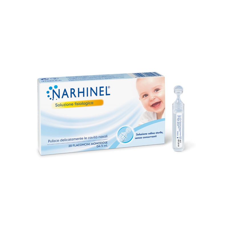 Narhinel Soluzione Fisiologica Salina Isotonica Per Naso Chiuso 20 Flaconcini Monodose Da 5ml-1