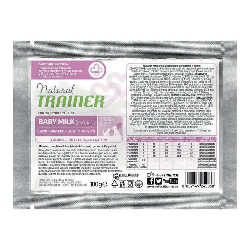 Natural Trainer Baby Milk In Polvere Per Cuccioli Bustina 100g-1