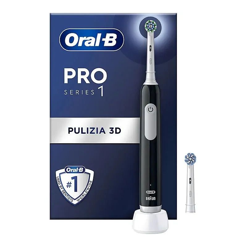 Oral-B Pro Series 1 Spazzolino Elettrico Nero + 1 Testina Di Ricambio-1