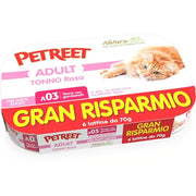 Petreet Tonno Rosa Con Gamberetti Cibo Umido Gatto Adulto 6x70g-1
