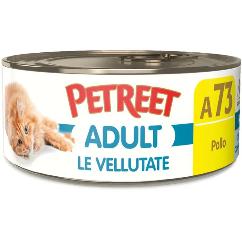 Petreet Vellutate Pollo Cibo Umido Gatto Adulto Barattolo 70g-1