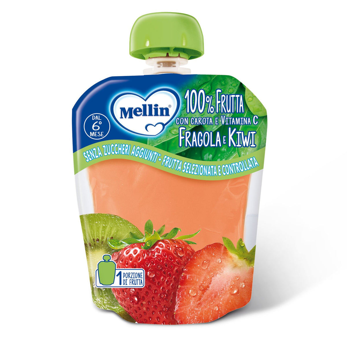 Mellin Merenda 100% carote e vitamina C Fragola e Kiwi 90g-2