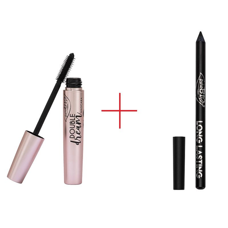 PuroBio Cosmetics Kit Mascara Double Dream + Matita Occhi Long Lasting Nero Intenso-1