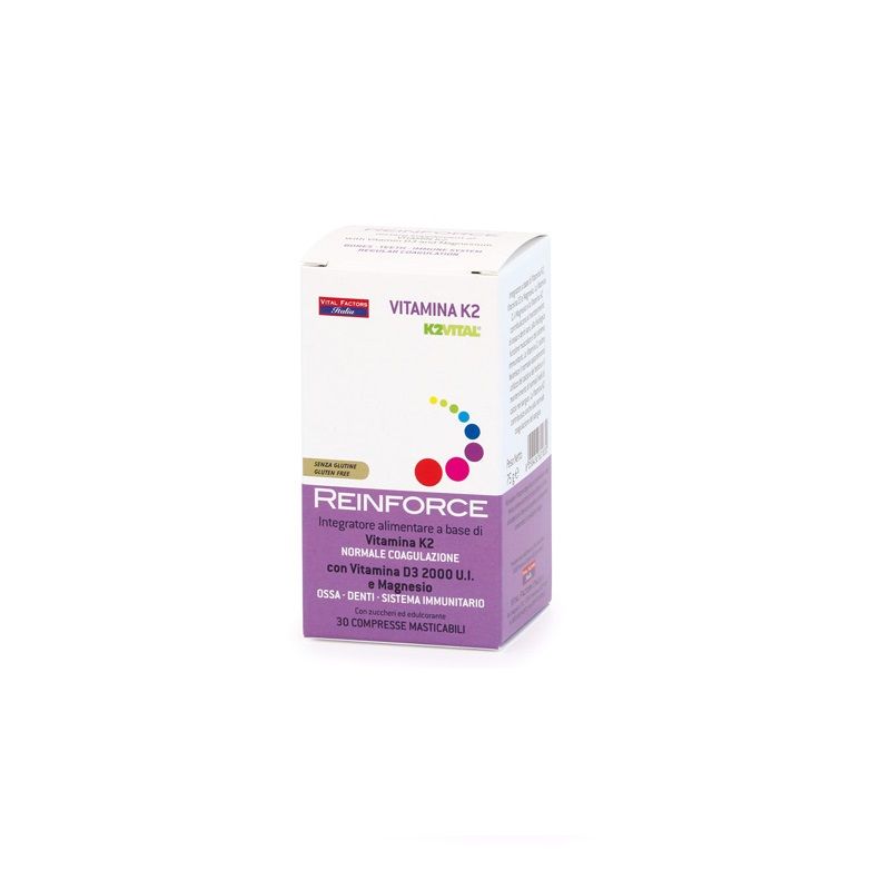 Reinforce Integratore di Vitamina K2 utile per il sistema immunitario 30 compresse masticabili-1
