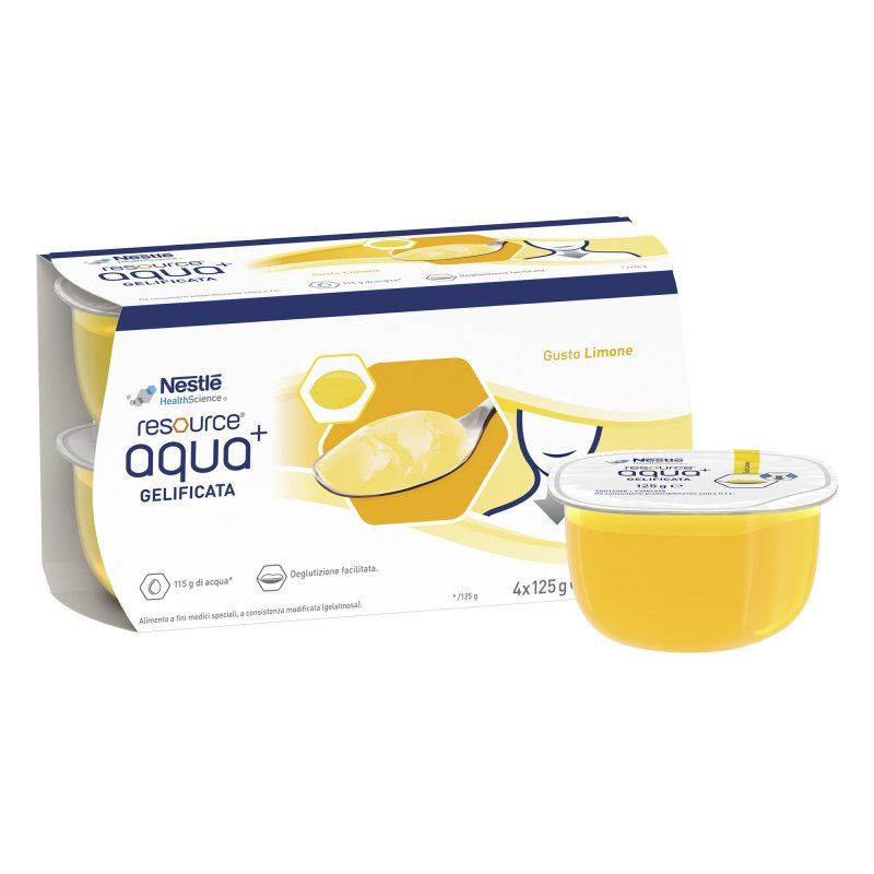 Nestlè Resource Aqua+ bevanda gelificata gusto limone 4x125g-1