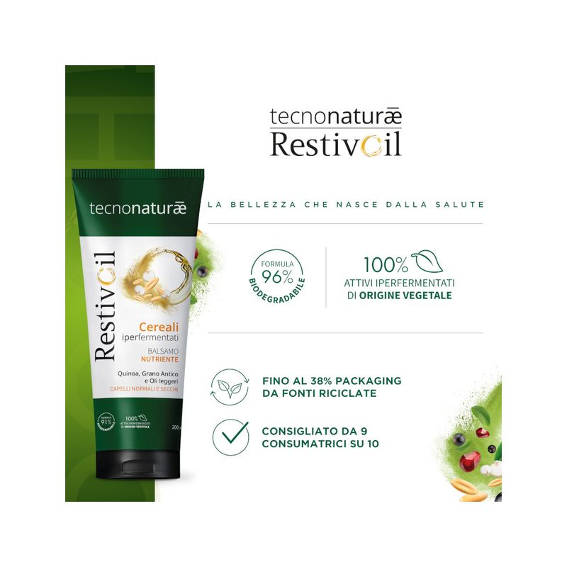 Restivoil Tecnonaturae Cereali Iperfermentati balsamo capelli nutriente 200ml-4