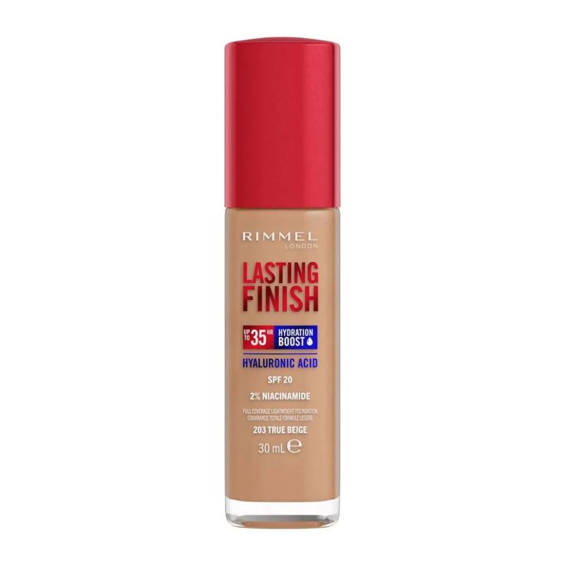 Rimmel Fondotinta Lasting Finish 35h Con Acido Ialuronico 203 True Beige 30ml-1