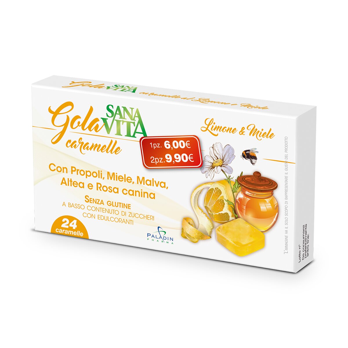Sanavita Limone E Miele per il benessere della gola  24 Caramelle-2