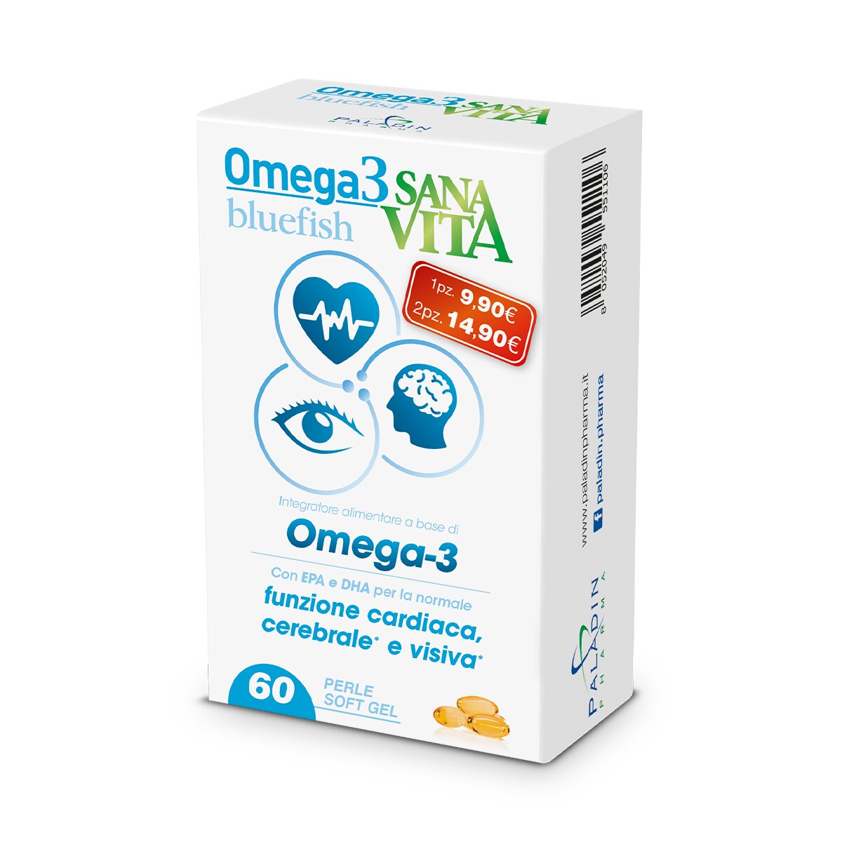 Sanavita Omega3 Bluefish per la funzionalità cardiaca e cerebrale 60 perle-2