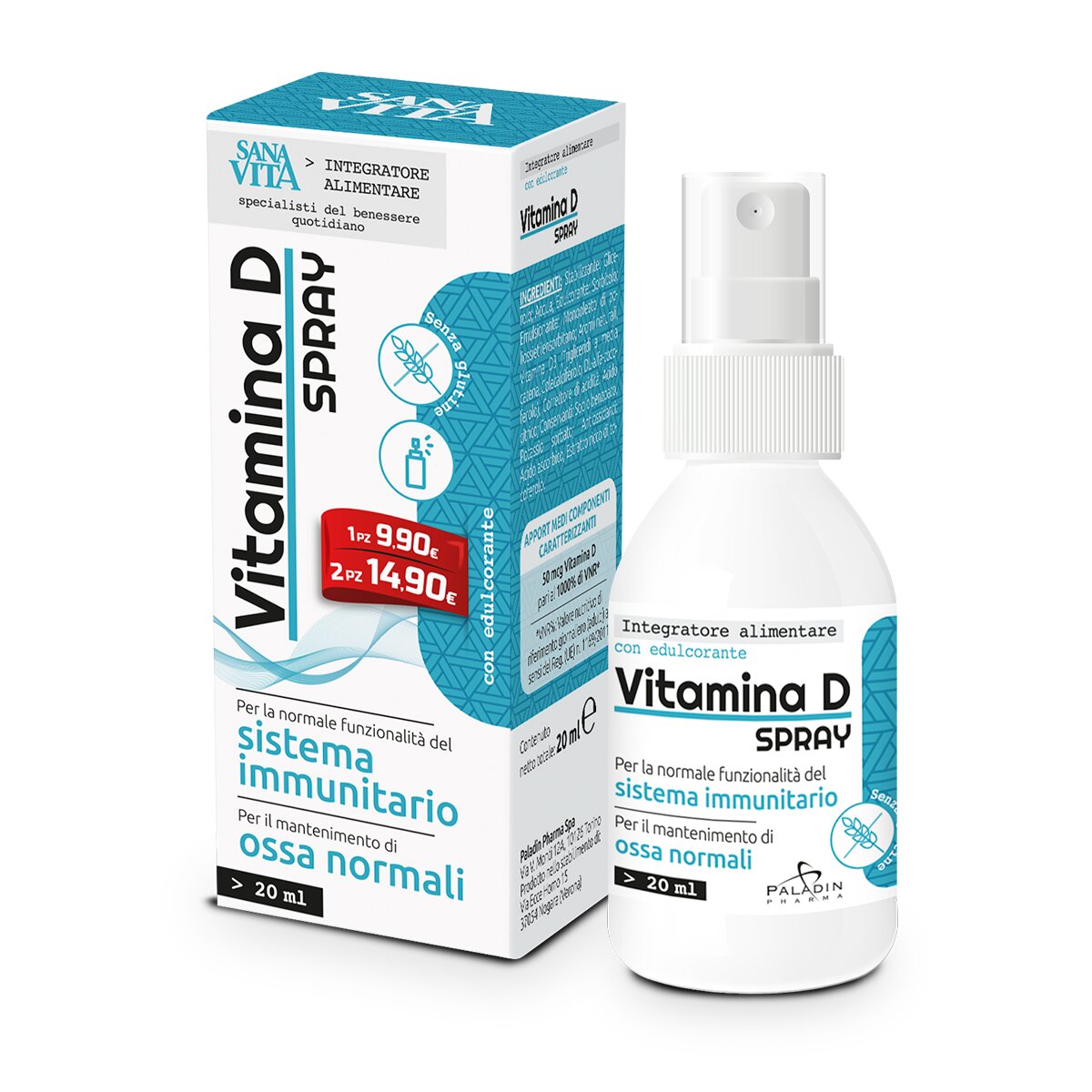 Sanavita Vitamina D Spray integratore alimentare 20ml gusto arancia-2