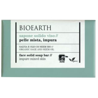 Bioearth Sapone Solido Viso Salvia/Olio Neem Bio Pelle Mista/Impura 150g-1