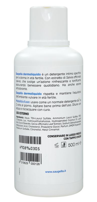 Saugella Dermoliquido pH 3,5 detergente intimo età fertile 500ml-3