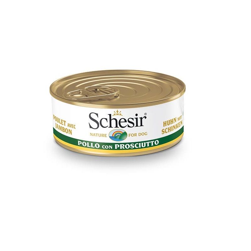 Schesir Pollo Con Prosciutto Cibo Umido Cani Adulti Lattina 150 g-1