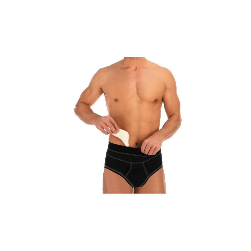 Scudotex Cotton Slip Vita Alta Con 2 Pelotte Anatomiche In Gomma Cod.652 Nero Misura 2 (S)-1