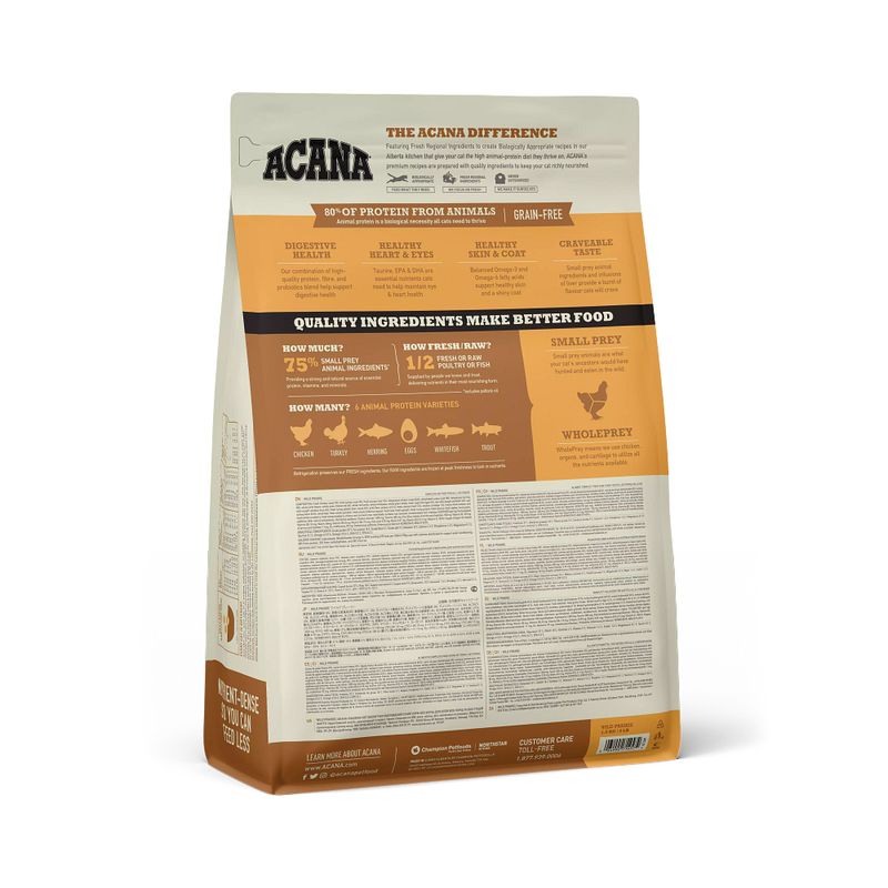 Acana Gatto Wild Prairie All Life Stages Crocchette Pollame e Pesce Sacco 1,8kg-2