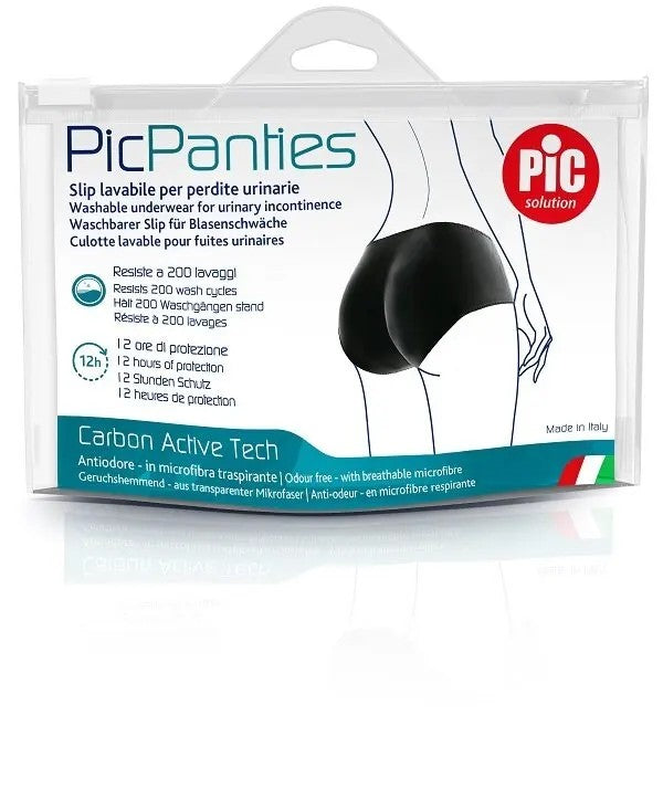 PicPanties Slip Lavabile per Perdite Urinarie Donna Livello 2 Nero Taglia XXL-2