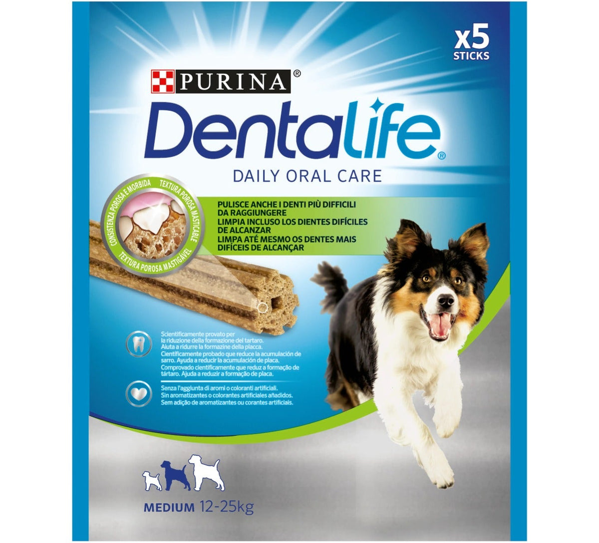 Purina Dentalife Snack Daily Oral Care Per Cani 12 - 25kg Taglia Medium 5 Stick-1