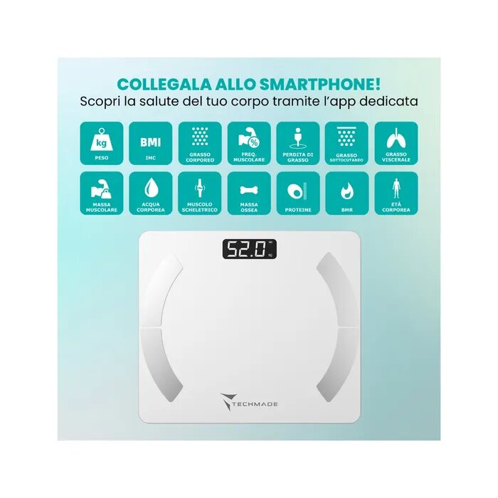 Techmade Bilancia Smart Digitale White-10