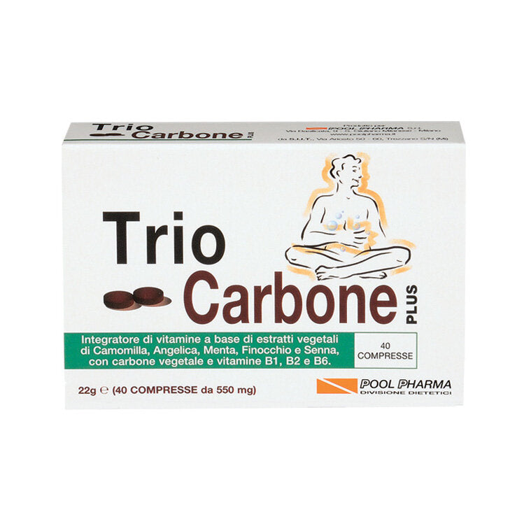 Trio Carbone Plus contro i fastidiosi gonfiori intestinali 40 compresse-2