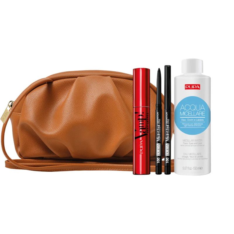 Pupa Kit Mascara Vamp! Sexy Lashes 12ml + Definition Eyes 1 Matita + Acqua Micellare 200ml + Pochett-1