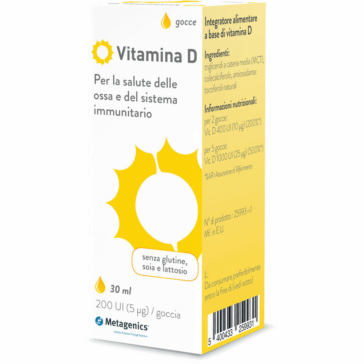 Metagenics Vitamina D liquida per le ossa e il sistema immunitario 30ml-2